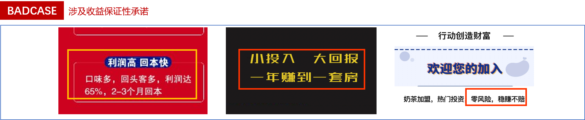 拒绝原因：涉及收益保证性承诺